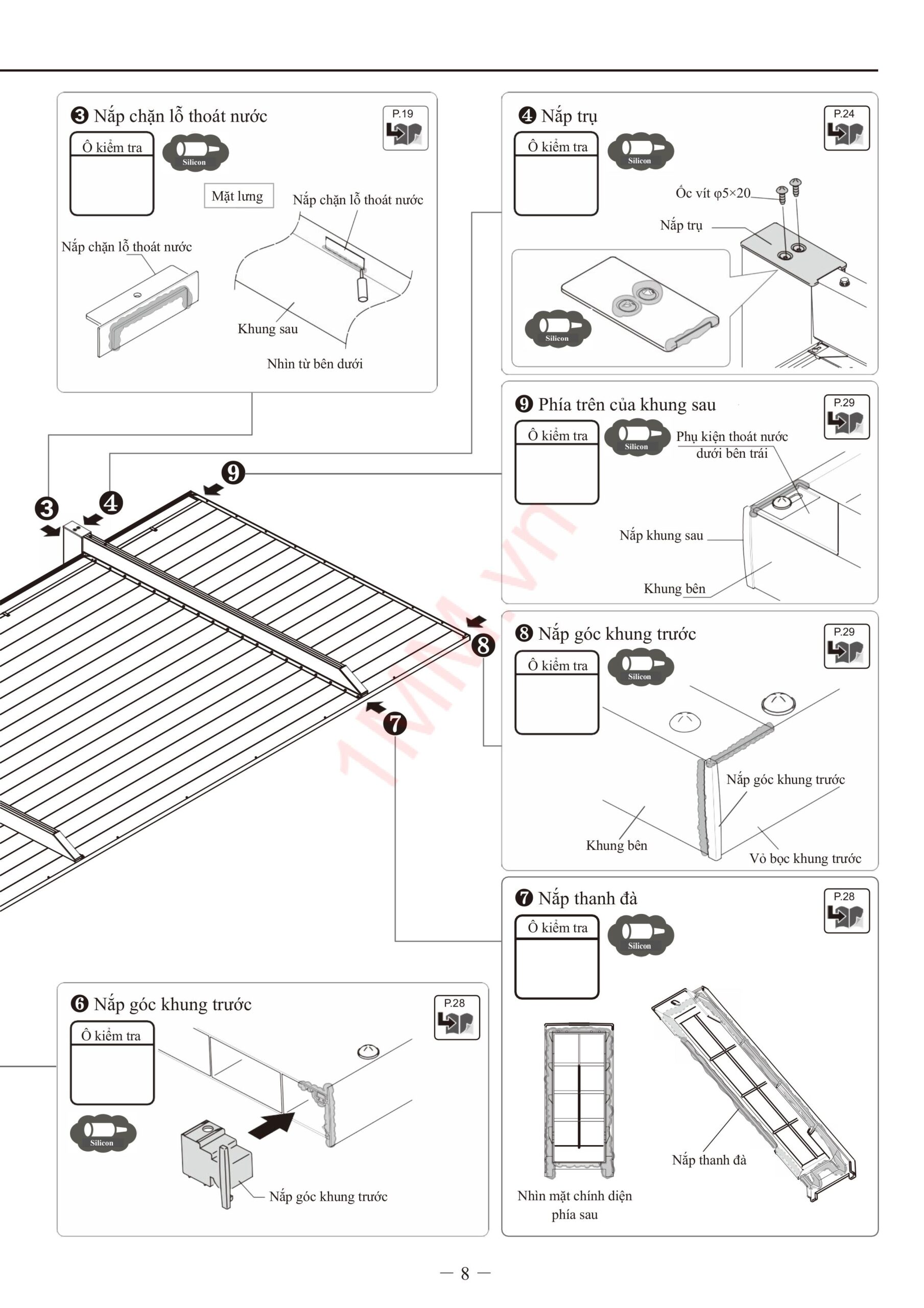 Huong dan lap dat mai che o to Carport SC 1 xe hinh anh 4 scaled