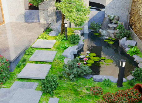 thiết kế tiểu cảnh sân vườn